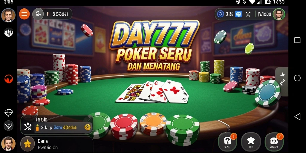 Tangkapan layar gameplay Poker yang mendebarkan di DAY777.