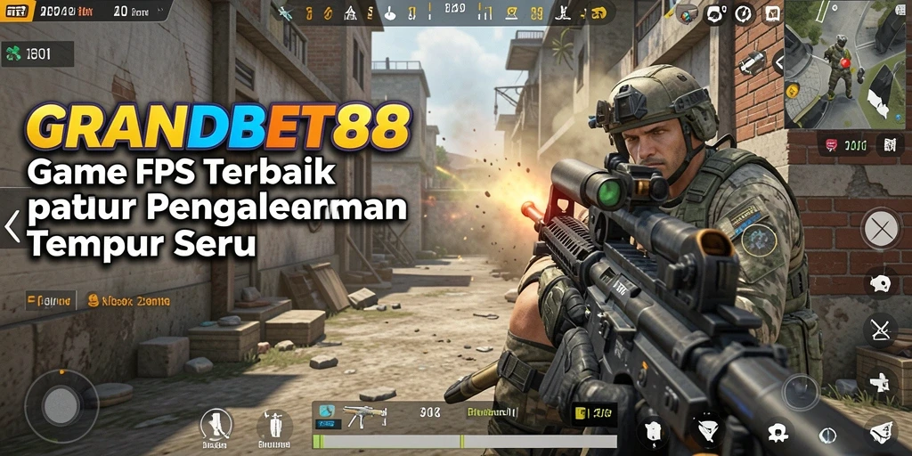 Tangkapan layar menunjukkan aksi seru gameplay FPS di GRANDBET88.