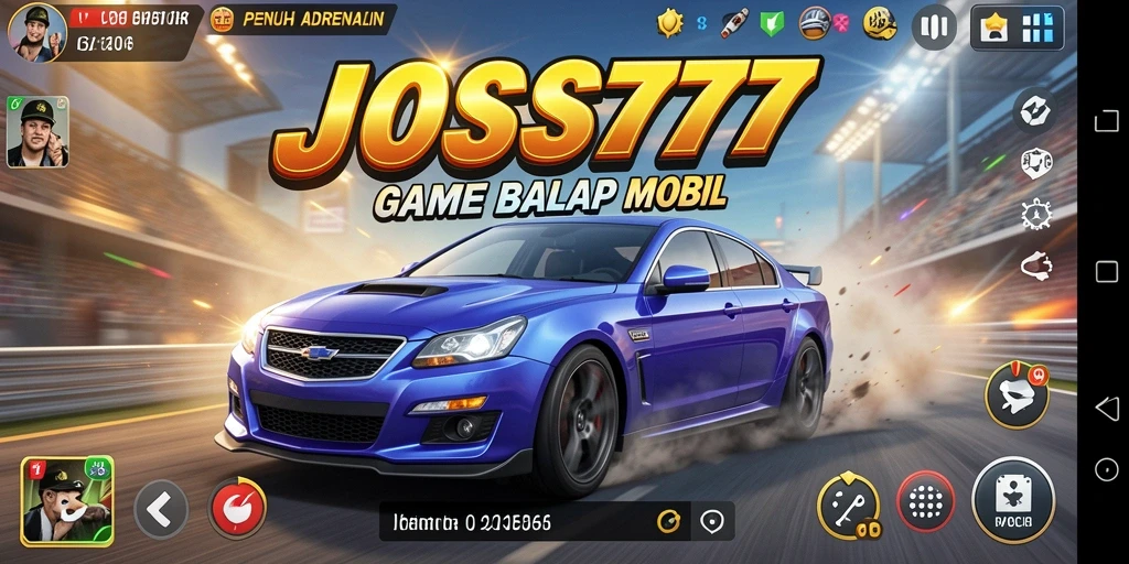 Tampilan gameplay menarik dari balapan mobil di JOSS777.