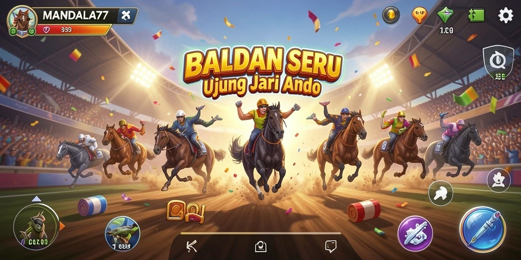 Gameplay balapan seru dalam MANDALA77 dengan grafik menawan.