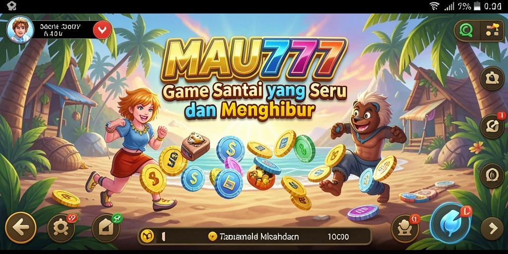 Tampilan gameplay seru dari MAU777 dengan grafis cerah.