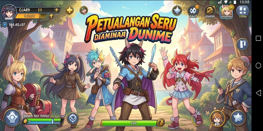 Screenshot gameplay OJA89 menampilkan pertarungan seru dalam dunia Anime.