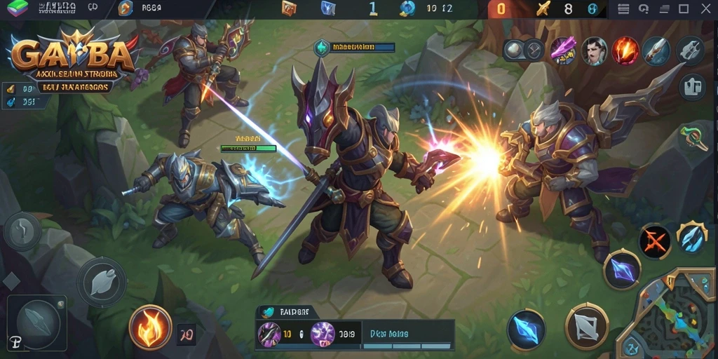 Screenshot gameplay RAP89 menunjukkan intensitas pertarungan di arena MOBA.