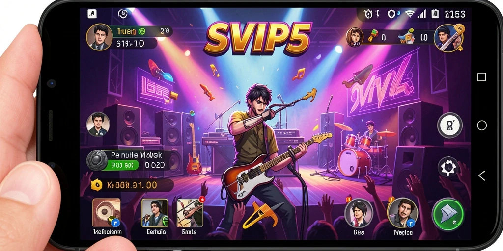 Screenshot gameplay SVIP5 menampilkan interaksi musik yang seru.